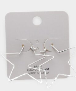 Silver Star Hoop Earrings
