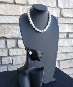 Single Strand Pearl Necklace Set -White