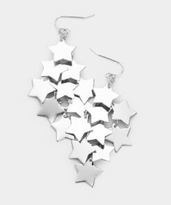 Silver Star Cluster Earrings