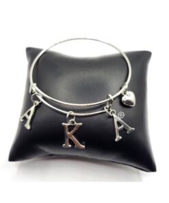 Adjustable Classic Letter Bangle Charm Bracelet