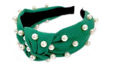 Green Pearl Knot Headband