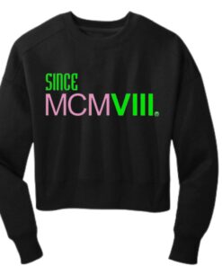 MCMVIII Crewneck Crop Sweatshirt - Black