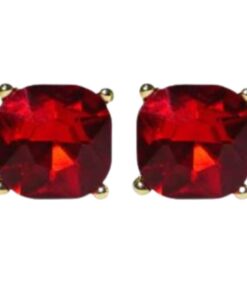 Red Crystal Post Back Earrings
