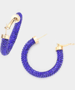 Holly Pave Rhinestone Earrings - Royal