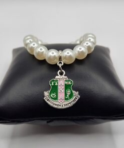 Shield Pearl Charm Bracelet