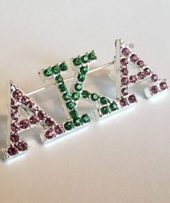 Silver Letter - Pink & Green Sparkle Lapel Pin