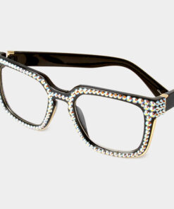 "Fly Girl" Large Square Glasses - AB Rhinestones
