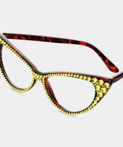 Gold Bling Rhinestone Cateye Glasses