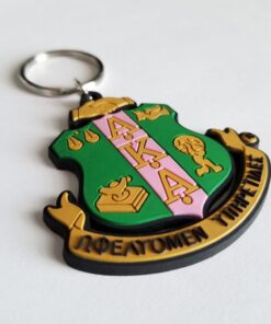 Pretty Girl PVC Shield Crest Keychain