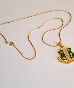 Pretty Girl Shield Pendant Gold Necklace