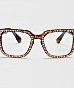 Pretty Girl Pink & Green Square Glasses
