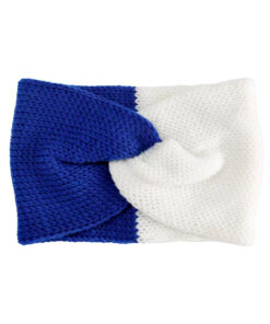Game Day Knit Earmuff Headband- Royal Blue & White