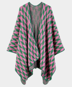 Ebony Geo Print Knit Poncho
