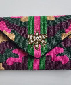 Back in Stock!! - Fatigue Honey Bee Seed Beaded Clutch/Crossbody Bag