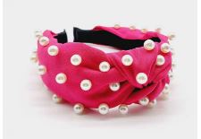 Fuchsia Pearl Knot Headband