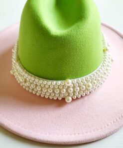 Pink/ Lime Fedora Hat