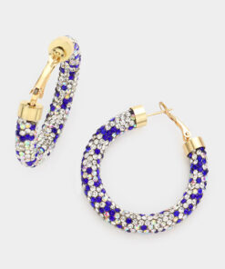 Holly Pave Rhinestone Earrings - Multi Royal