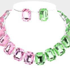 Two Tone Pink & Green Necklace