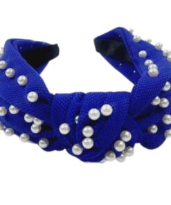 Pearl Knot Headband - Royal Blue