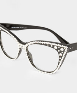 "All About Me " Square Cateye Rhinestone Glasses