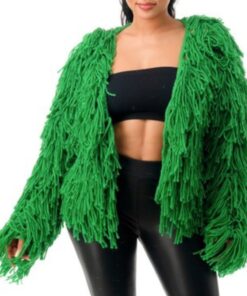 The Monica Fuzzy Jacket - Green