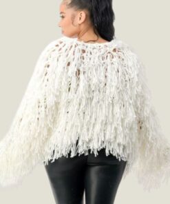 The Monica Fuzzy Jacket - White