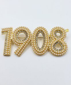 1908 - Rhinestone & Pearl Pin - Gold