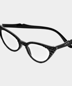 Jet Black Bling Cateye Readers