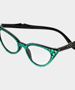 Kelly Green Bling Cateye Readers
