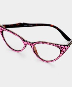 Rose Pink Bling Cateye Readers