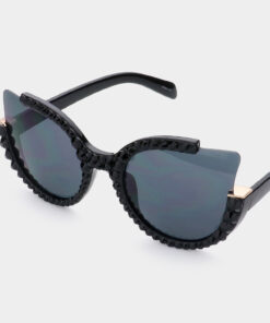 Geo Austrian Crystal Bling Sunglasses  - Jet Black