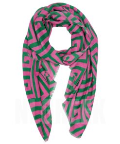 Pink & Green Zig Zag Scarf/Shawl