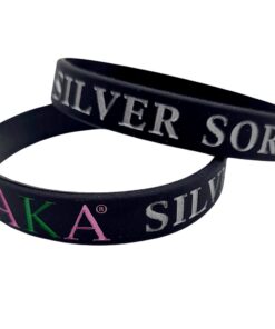 AKA Silver Soror Silicone Bracelet