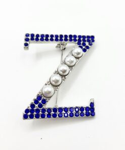 Z Rhinestone Pearl Pin