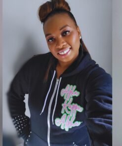 AKA Fur Letter Hoodie Black