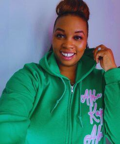 AKA Fur Letter Hoodie- Green