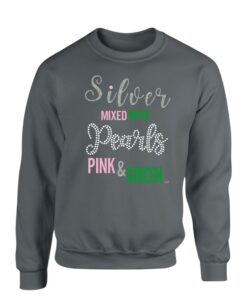 Silver Mixed with Pearls Pink & Green